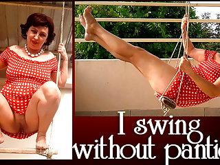 Depraved Housewife Swinging Without Panties On A Swing Full free video