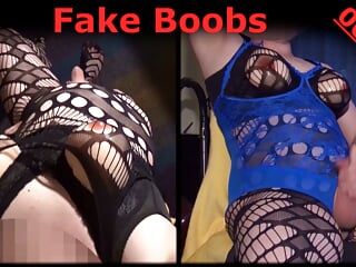 Fake Boobs - Some Fapping In Netsuit And Boobfree Dress