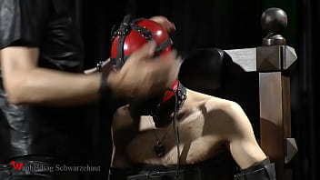 Zeus Gagged Under Mask And Electric To Feet free video