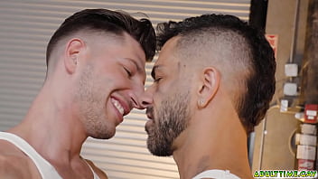 Two Hung Stud Mechanics Kiss Deeply And Then Have Sensual,Exploratory Sex Together In The Garage free video