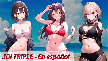Joi Hentai, Tres Amigas Quieren Masturbarte, En Español free video