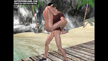 Horny 3D Cartoon Hunk Getting Fucked On The Beach free video
