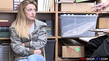 Dumb Blonde Thief Deepthroats A Mall Cops Huge Cock free video