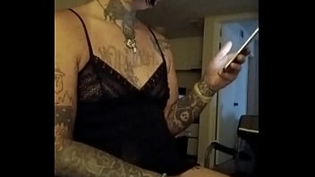Tattooed Trans Girl Jerks Off And Eats Cum free video