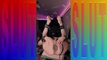 Kinky Hooded Bondage Slut Michael Fucks Asspussy With Two Toys free video