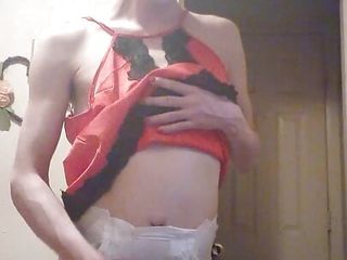 Diaper Paradice 2 Red Satin And Satin Bloomers free video