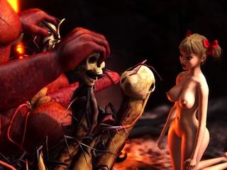 Devil Plays With A Super Hot Girl In Hell free video