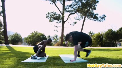 Black Yoga Bottom Barebacked By White Top After Training free video